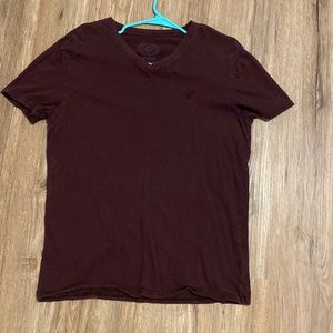 American Eagle deep maroon medium v neck shirt